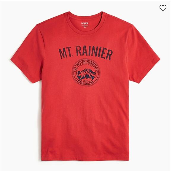 NWT J. Crew Men's Rusted Red W/Navy Mount Rainier Graphic Tee - Picture 10 of 10